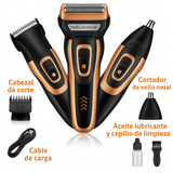 Barbeador Masculino 3 en 1 – Recargable y Lavable