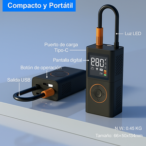 Mini Compresor Portátil 150 PSI – Infla en Segundos, Sin Esfuerzo y Donde Quieras
