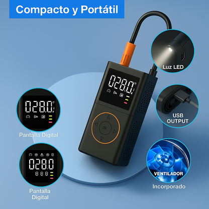 Mini Compresor Portátil 150 PSI – Infla en Segundos, Sin Esfuerzo y Donde Quieras