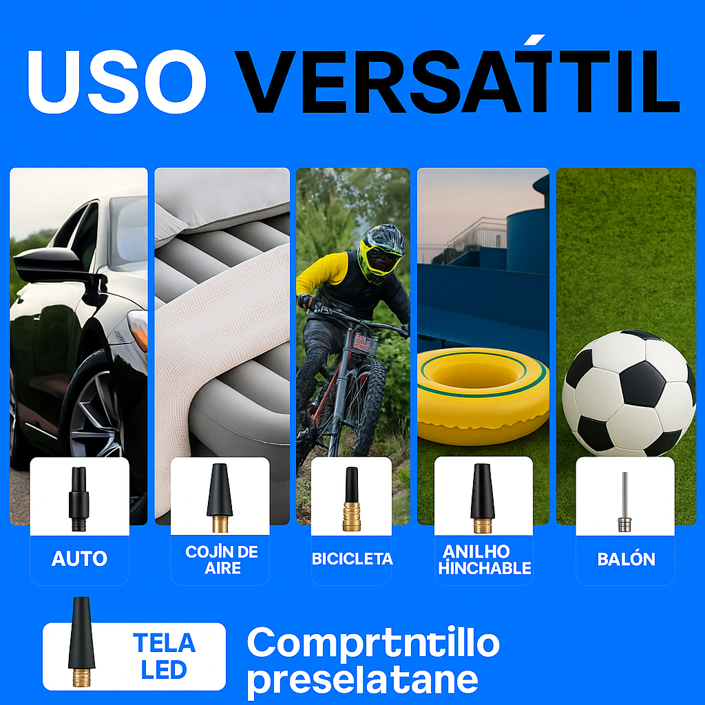 Mini Compresor Portátil 150 PSI – Infla en Segundos, Sin Esfuerzo y Donde Quieras