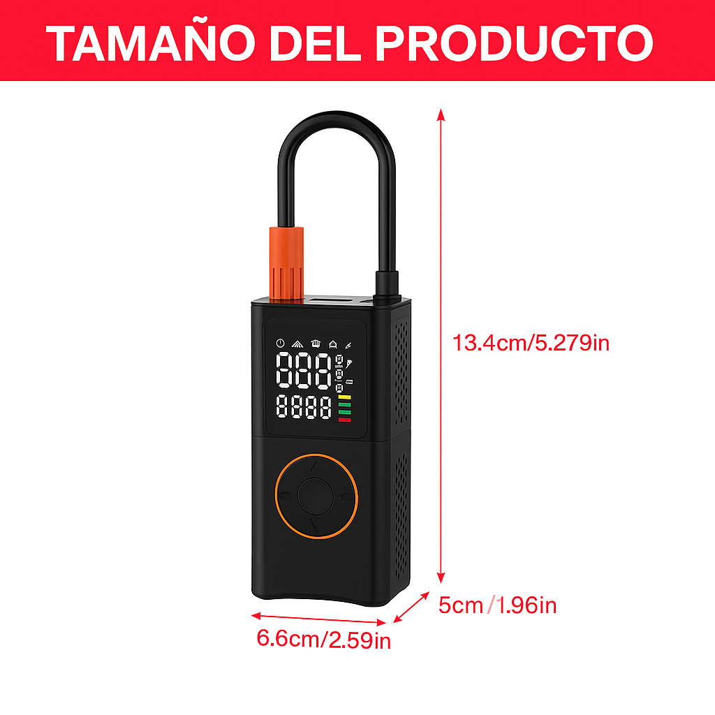 Mini Compresor Portátil 150 PSI – Infla en Segundos, Sin Esfuerzo y Donde Quieras