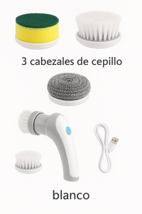 Cepillo de Limpieza Eléctrico Inalámbrico con 3 Cabezales